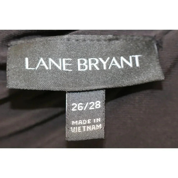 Lane Bryant Black Ruched Maxi Dress-Size 26/28-Side Slit-Back Zip - Picture 5 of 10